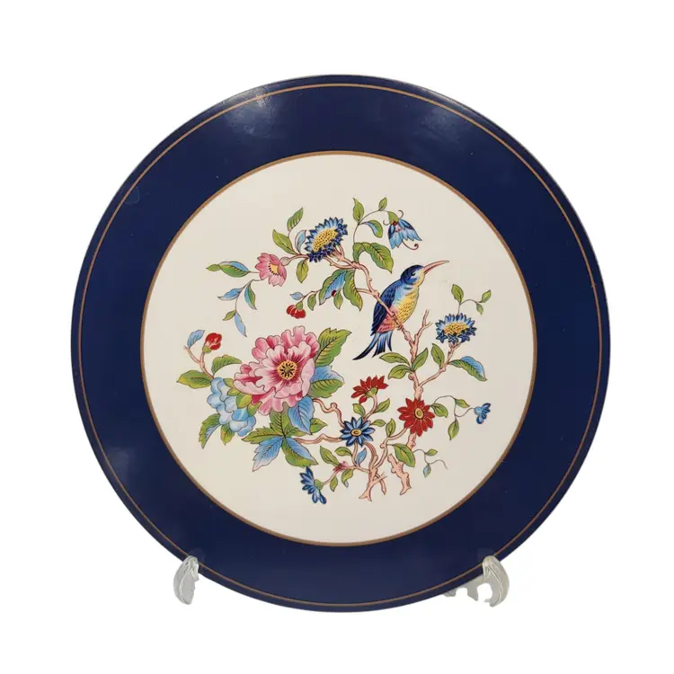 Aynsley Pembroke Blue & White Floral Bird Cork-Backed Place Mats Set Of 5 With Box