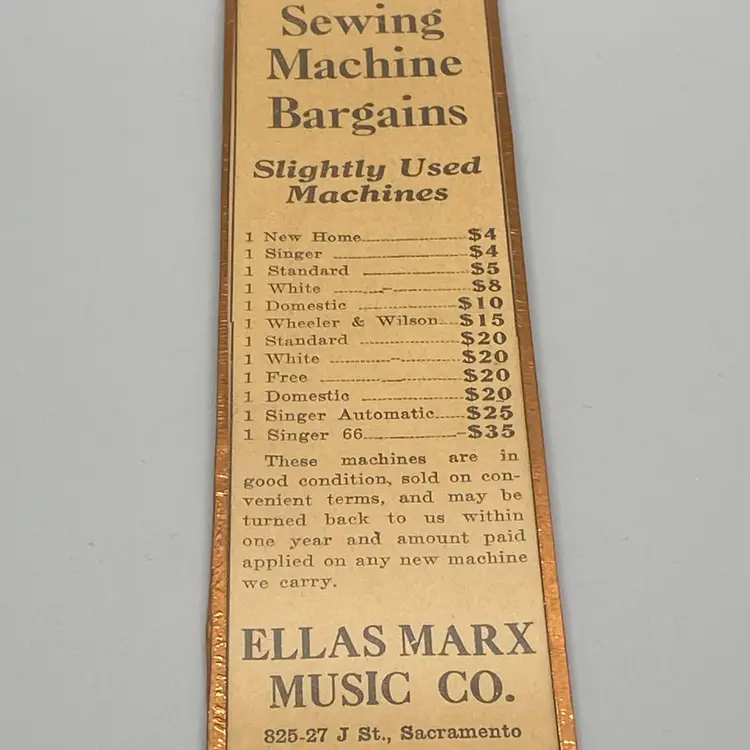 Vintage 1915 Newspaper Ads Hale's For Rubbers Rain Shoes Ellas Marx Music Co Sewing Machine