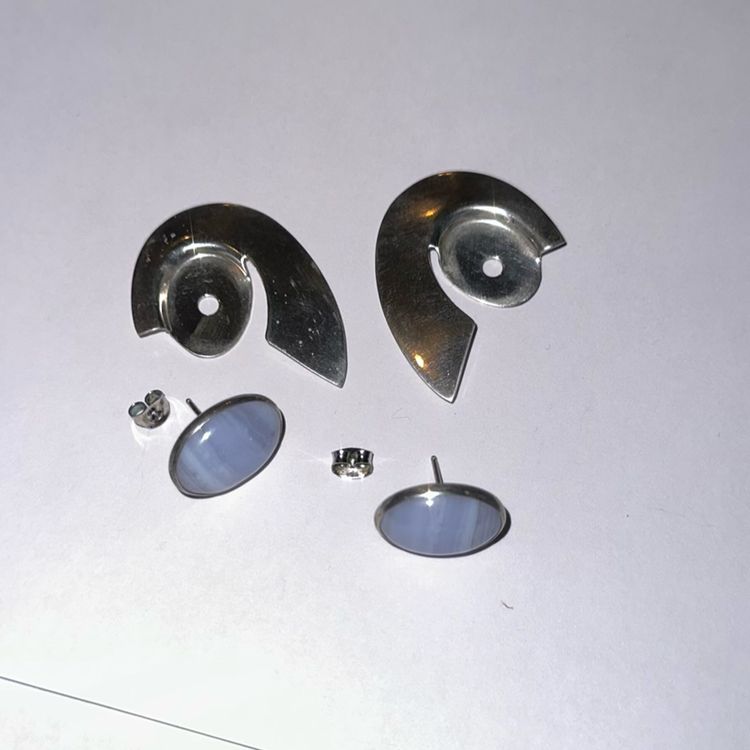 Rare Find Earring Designer And Personal Signed D.T And Marked Sterling Possibly By Made By Native American (Read)