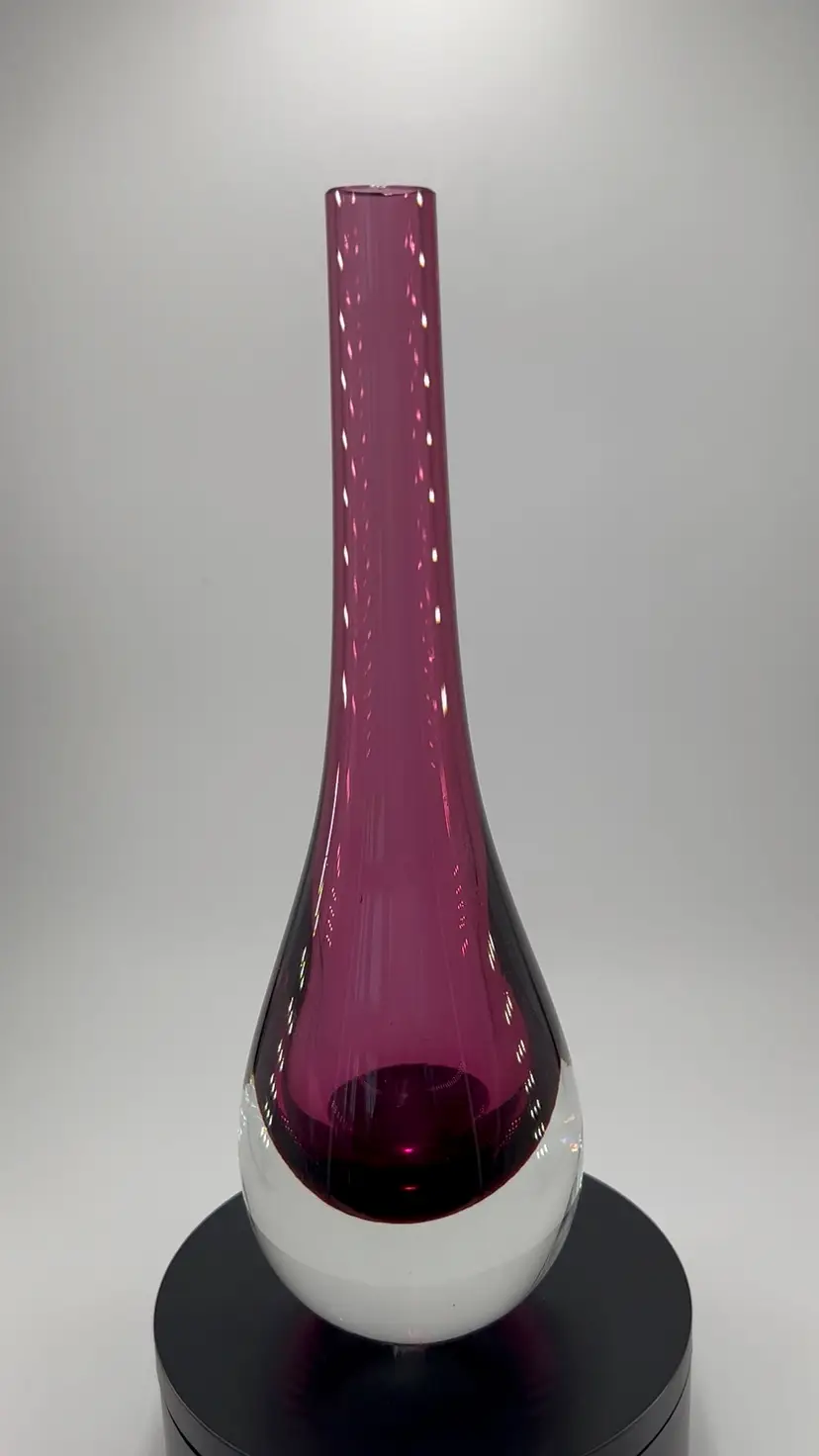 Vintage 1960s cased glass bud vase