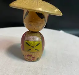 Vintage Miniature Japanese Kokeshi Farmer Doll