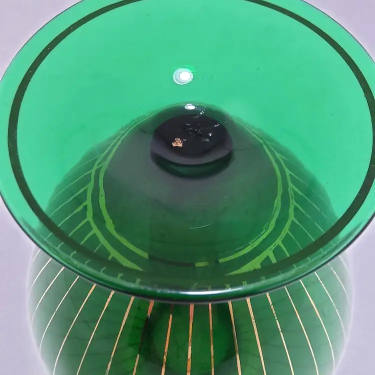 Emerald Green and Gold MCM Vase