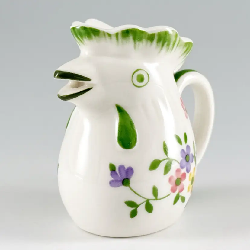 180 Degrees Porcelain Chick Creamer, Chicken Rooster Flowers,Tea & Coffee 2022
