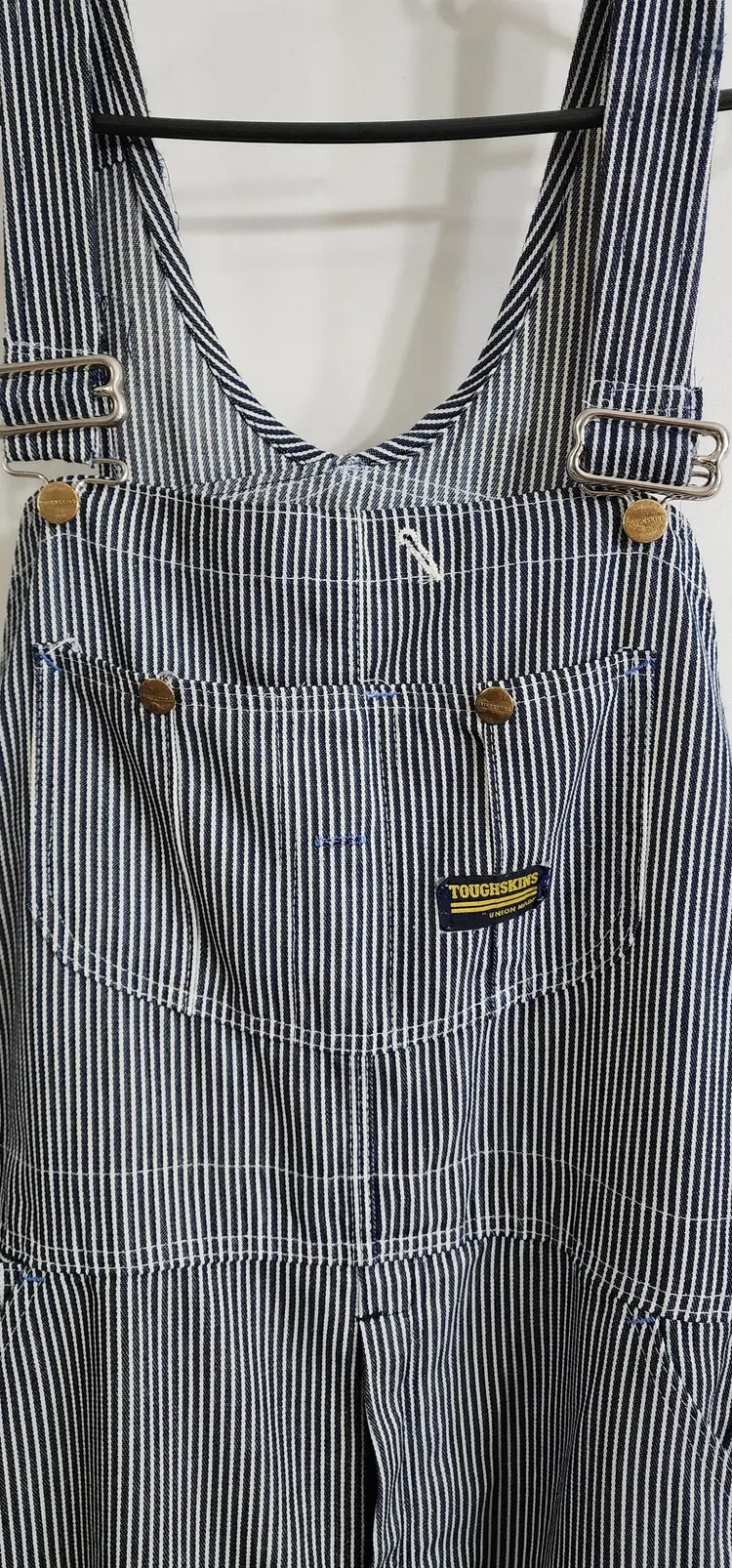 Vintage Sears Toughskins Railroad Striped Work  Overalls