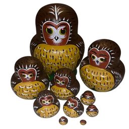 Matroyshka Nesting Owl (10 Owlets) Stands 5”