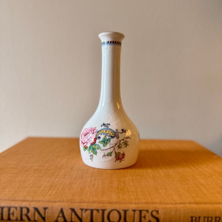 Staffordshire Chelsea Manor Bud Vase - Fine Bone China, Hand-Painted Fruit & Florals - Made In England