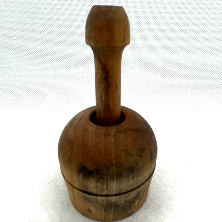 Small Floral Design Antique Wooden Butter Mold Stamp