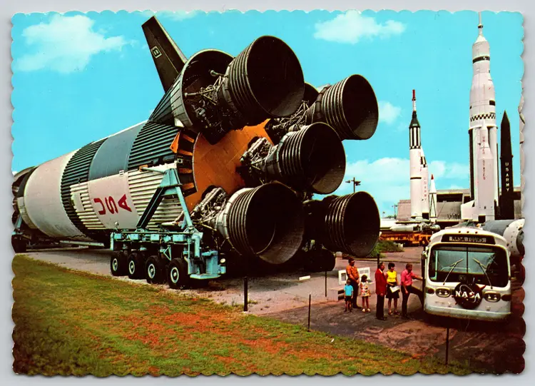 Postcard Apollo-Saturn V Rocket Alabama Space and Rocket Center Huntsville NASA -  10053