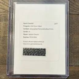 Jackson Chourio 2024 Panini Select Autographed Memorabilia Blue Prizms