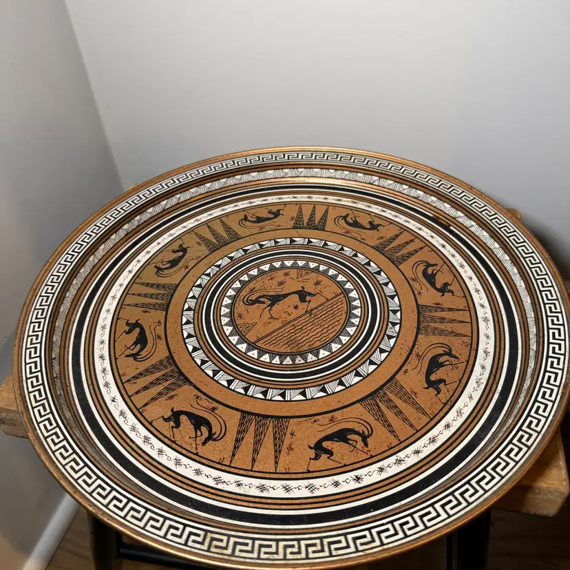 Grecian Etruscan Design Metal Serving Tray