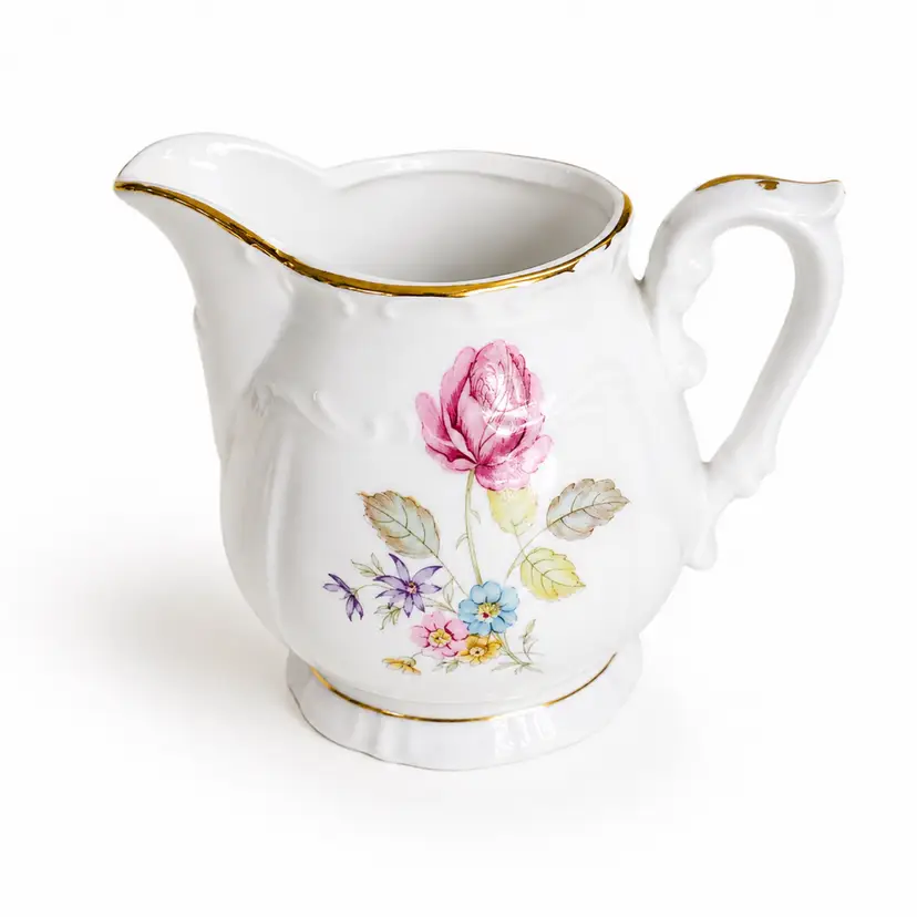 Vintage Vienna Woods Fine China Creamer Pink Rose Gold Trim 99/1A