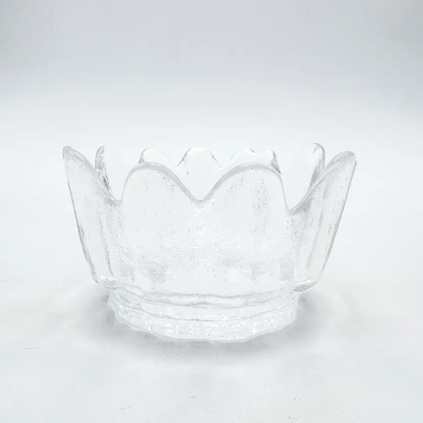 Clear Textured Glass Candle Holder 3.5" x 2.25" Unbranded
