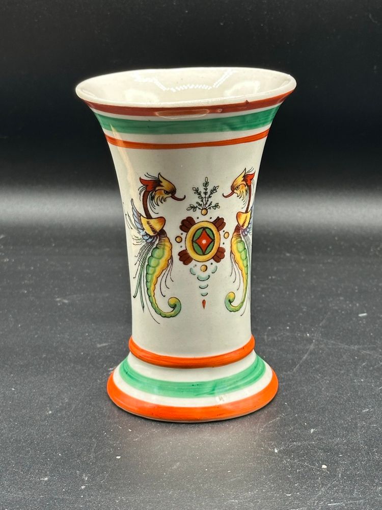 Vintage Bohemian Czech Vase Phoenix Dragon