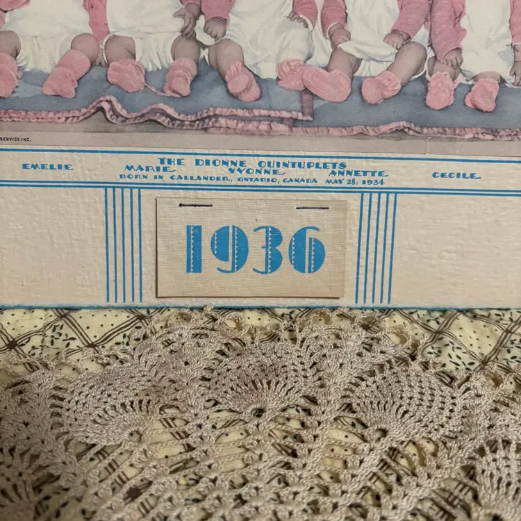 #2- 1936 Dionne Quintuplets Advertising Calendar