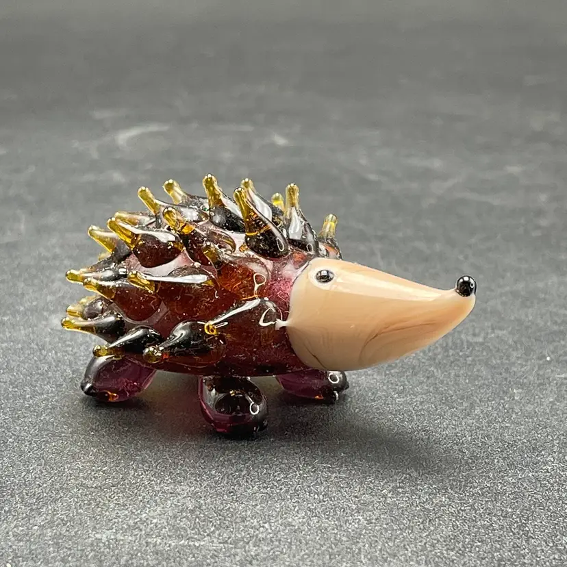 Pier 1 Spike Hedgehog Glass Miniature Figurine Vintage Countryside Animal