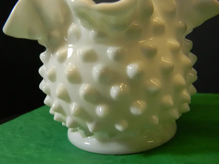 Fenton Milk Glass Hobnail Ruffled Rose Pattern