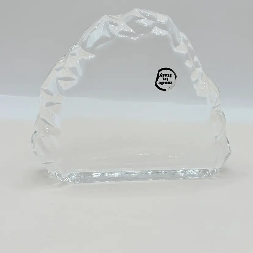 5” X 7.5 Vintage Italian Clear Art Glass Iceberg Paperweight."