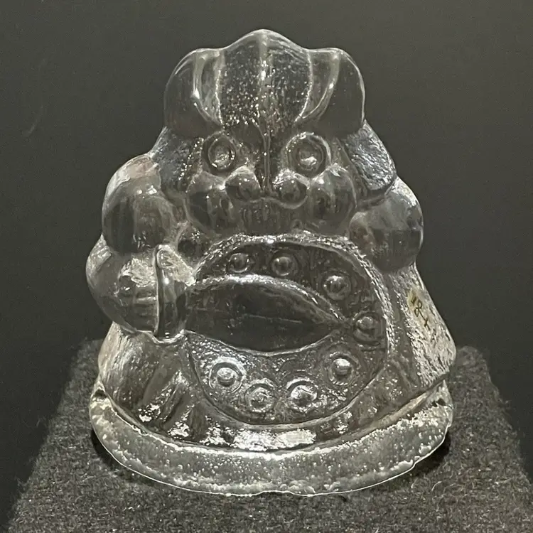 SKRUF Glass Viking Paperweight By Lars Hellsten In Sweden 1960s Orig Sticker