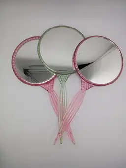 3 vintage acrylic hand mirrors