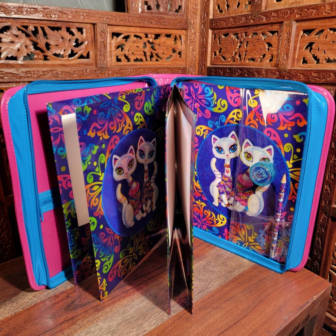 Niknax · Vintage Y2K Lisa Frank Siamese Cats Roxi & Rollie Zipper