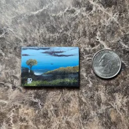 Miniature Oil Painting On Masonite Board Signed By The Artist Free Shipping