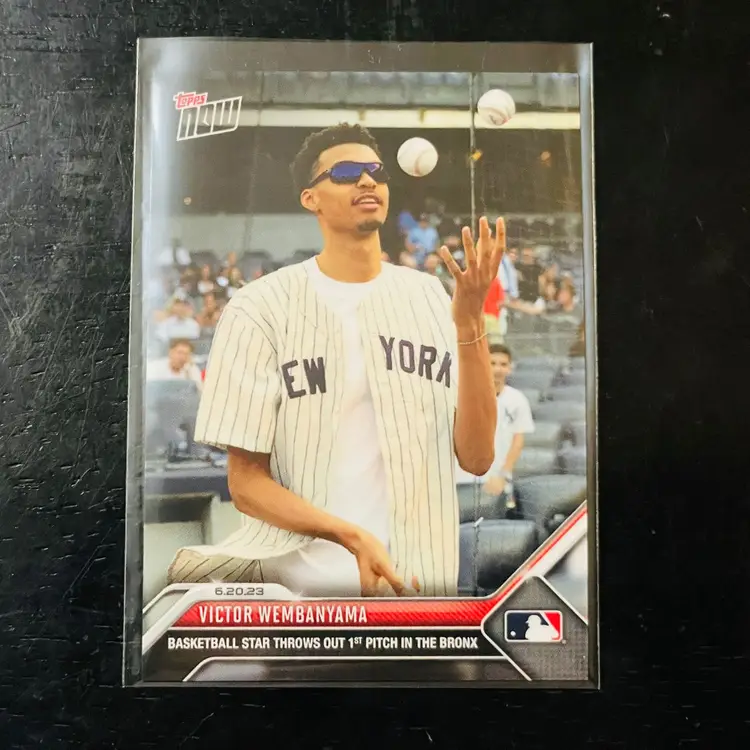 Victor Wembanyama Topps Now 1st Pitch New York Yankees Wemby Rookie Card
