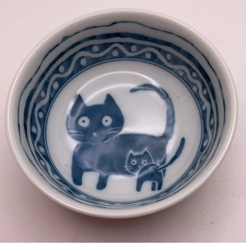 POW1 VTG Takahashi Cat Trinket Dish Dipping Bowl Ceramic 3.5”
