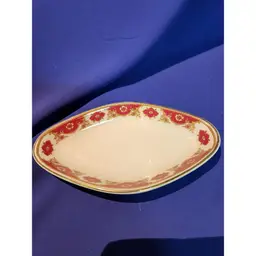 John Maddox Red Flower Diamond Shape Trinket Dish - England