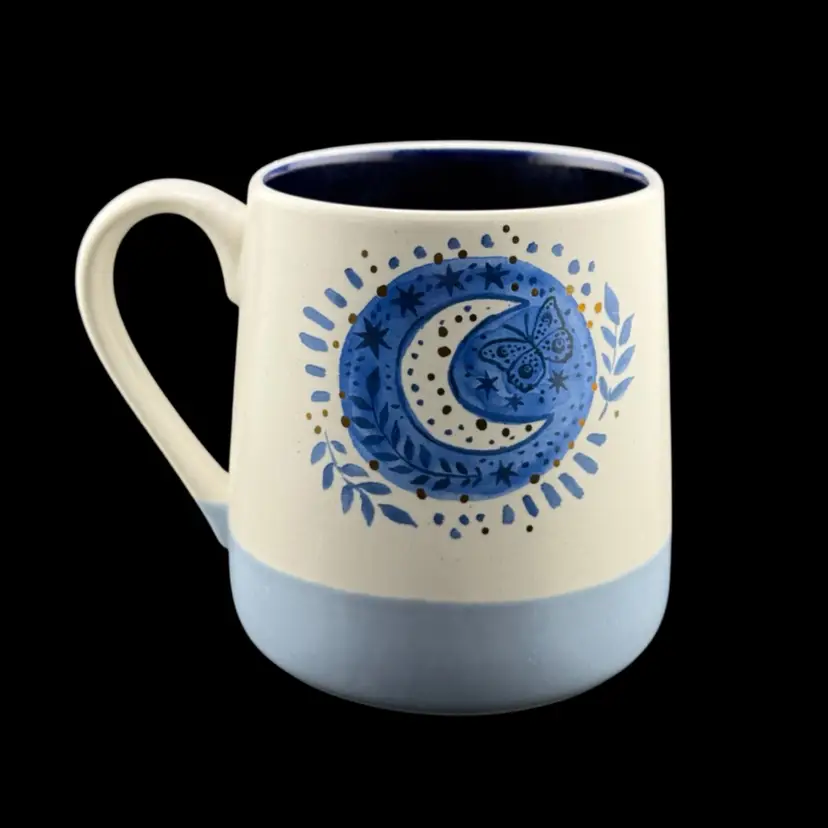 Crescent Moon And Butterfly Mug 4 1/4 X 5"