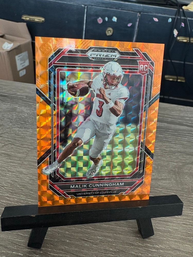Malik Cunningham 2023 Panini Prizm Draft Picks RC Rookie Orange Finite /39 NCAA College Football Card Louisville Cardinals (F)