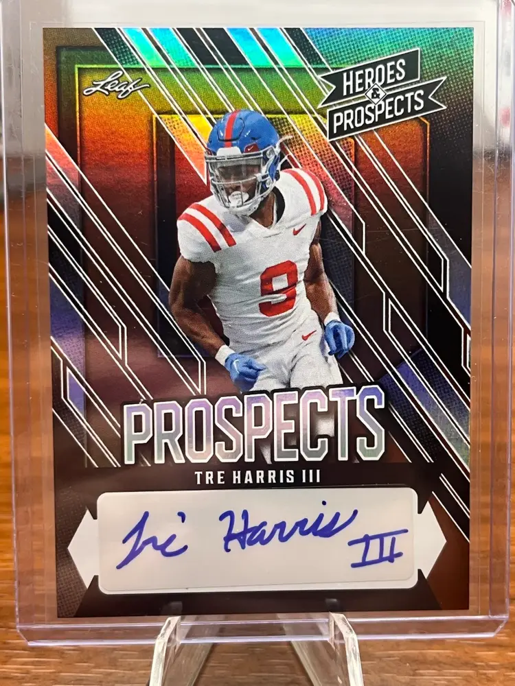 Tre Harris III Auto - 2024 Leaf Heroes And Prospects /99