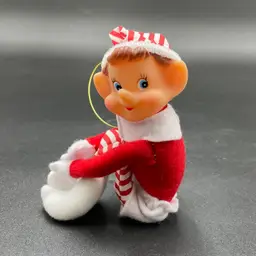 Knee Hugger Elf Pixie Vintage Hanging Christmas Ornament Kitsch Kitschy