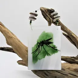 Maine Made Fused Glass Suncatcher/Ornament with Real Maine Sea Glass