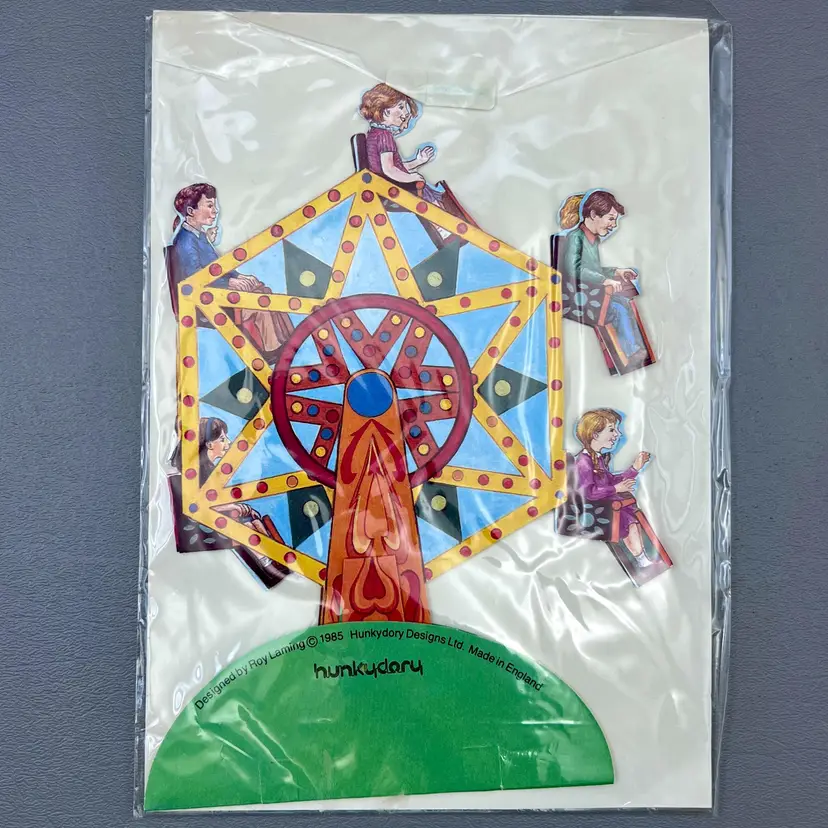 Vintage Hunkydory 1985 Fairground Ferris Wheel Birthday Card Roy Laming England