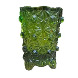 LE Smith Daisy & Button Toothpick Holder/Candle Holder 3” Tall X Just Over 2” Diameter