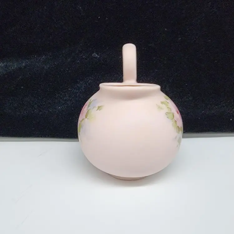 Mini Pink Dresden Porcelain Pitcher Creamer Floral Roses Stines Dresden VTG MCM