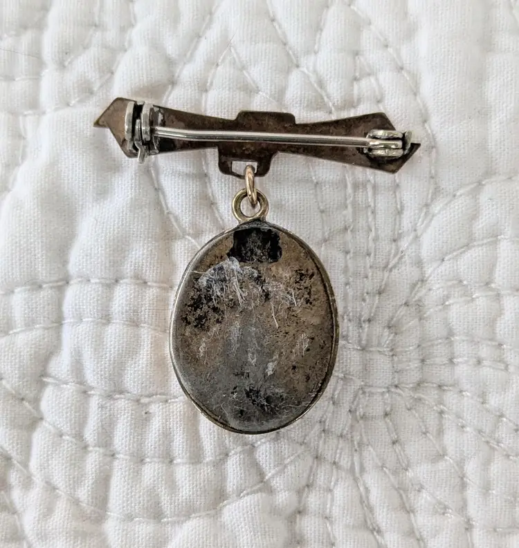 Vintage Italian Millefiori Floral Brooch in Copper Setting