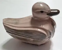 Mid Century 1951 Santa Anita Ware Vreni Ceramic Pink Duck Covered Dish Signed