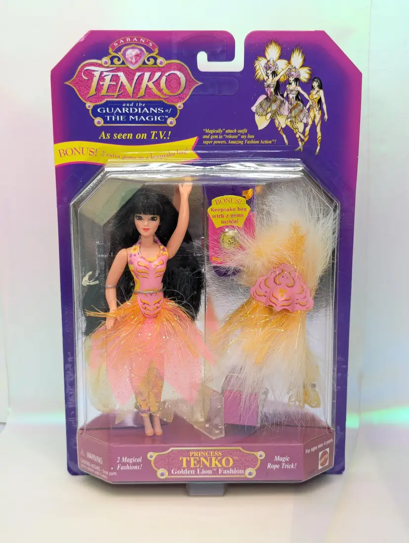 Princess Tenko Guardians of Magic Golden Lion Fashion Action Doll 1995 Saban Mattel NIB Vintage 90s toys Collectible dolls