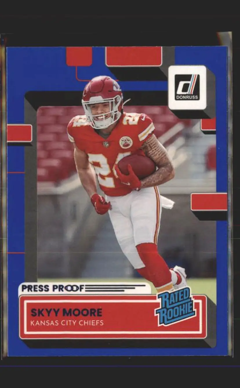 2022 Donruss #324 Skyy Moore Blue Press Proof - (139) - Kansas City Chiefs