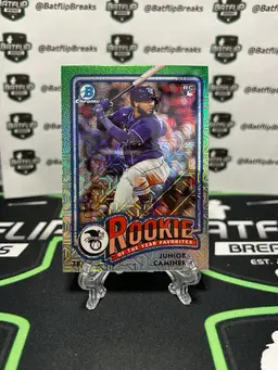 Junior Caminero 2024 Bowman Chrome Mega Mojo Rookie Of The Year Favorites Insert #ROY-8 Tampa Bay Rays