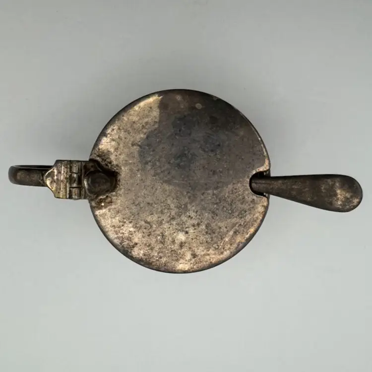 Vintage EPNS Lidded Sterling Silver Spice/Salt Server With Spoon And Cobalt Glass Liner