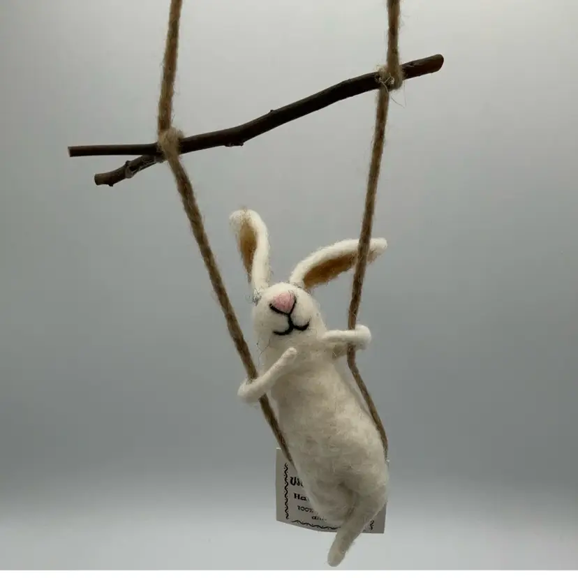 Z.Wooly Friend Hanging Rabbit 6.5"
