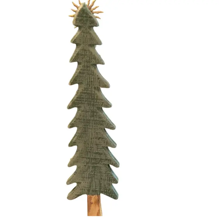Wooden Christmas Tree Decorated With Jewelry