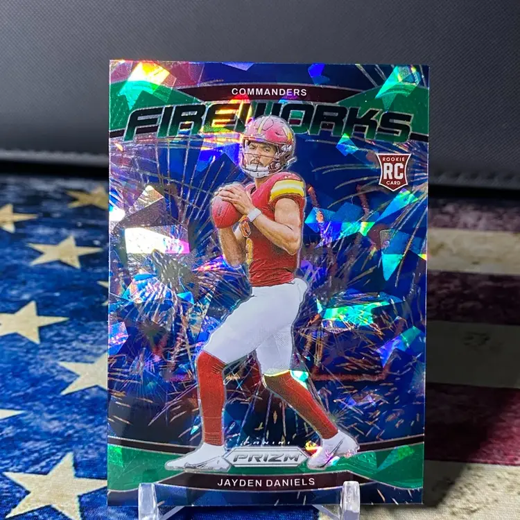 #24 - 2024 Prizm Fireworks - Jayden Daniels RC - Cracked Ice Prizm