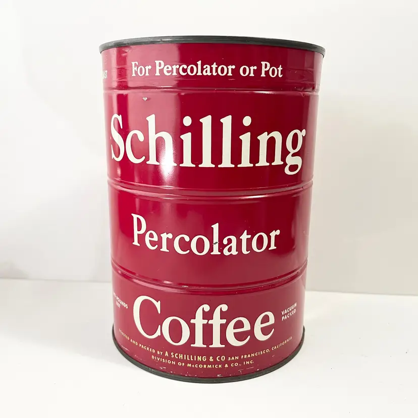 Schilling Percolator Coffee Two Pound Can Unopened With Key Kitchen Decor Display