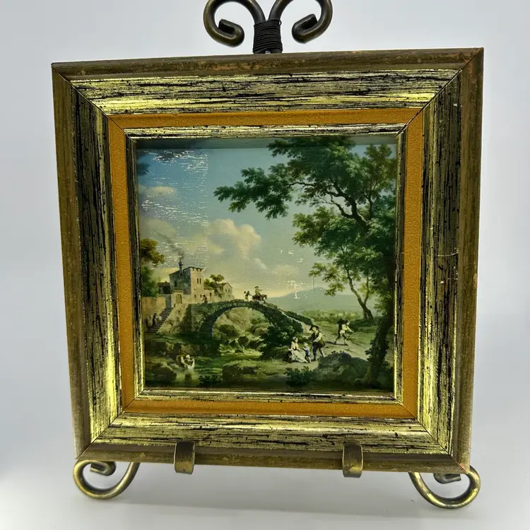 Vintage Wall Hanging Gold & Wooden