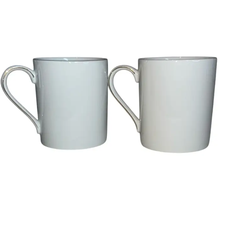 Ralph Lauren Estate Crest Emblem Fine China Porcelain Coffee Mug Set 12oz