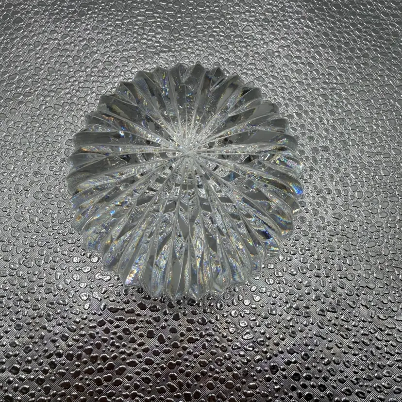 Cut Crystal Domed Paperweight. Heavy.