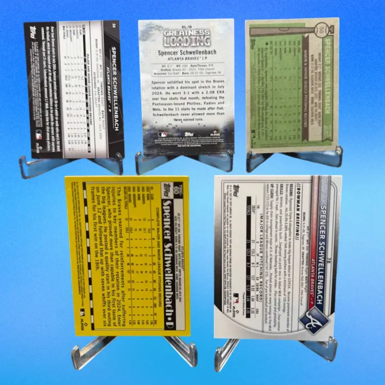 Spencer Schwellenbach 5 Card Rookie Lot Topps 2025 Mojo 1990 Mojo Chrome Black RC Atlanta Braves